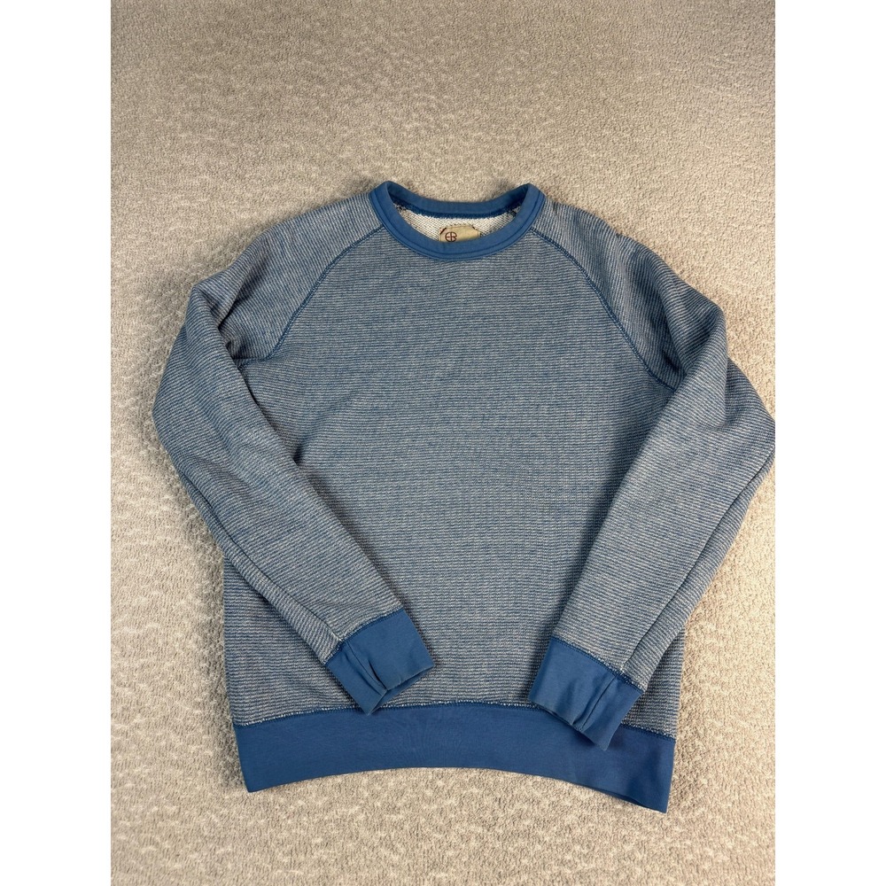 Levi's El Real Sweatshirt Mens S Blue Striped Raglan Crewneck Pullover Knit